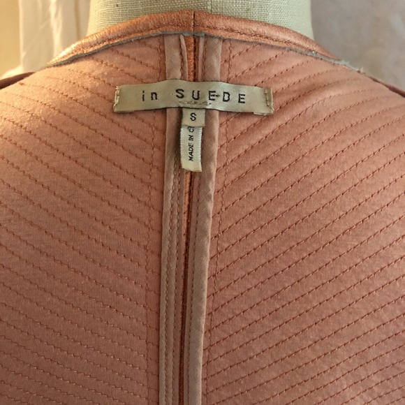 Peach Leather Zip up In Suede Jacket-S- - Picture 6 of 7